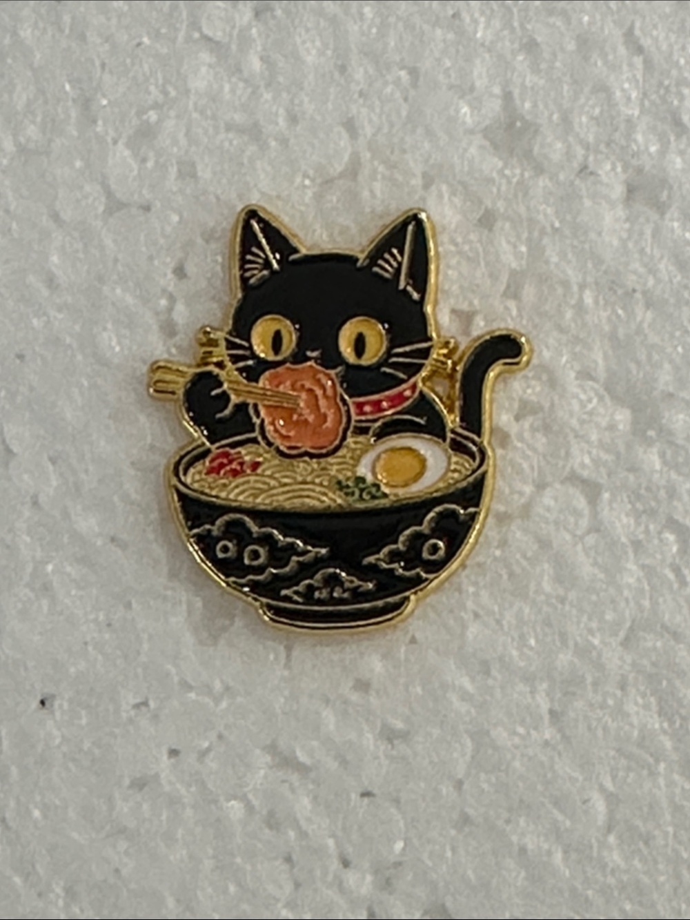 Black Cat Ramen Enamel Pin